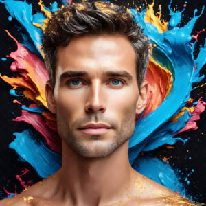 Male Art in Motion – AI Abstract Art