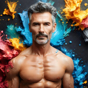 Male Art in Motion – AI Abstract Art