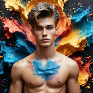 Male Art in Motion – AI Abstract Art