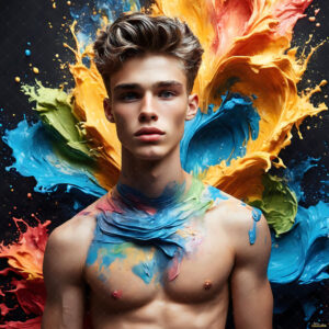 Male Art in Motion – AI Abstract Art