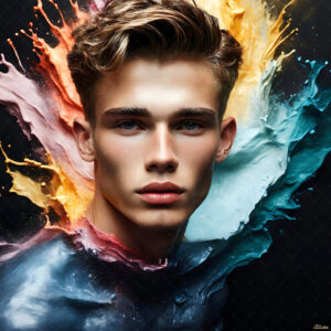Male Art in Motion – AI Abstract Art