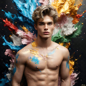 Male Art in Motion – AI Abstract Art