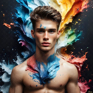 Male Art in Motion – AI Abstract Art