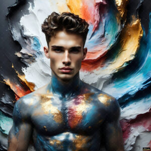 Male Art in Motion – AI Abstract Art