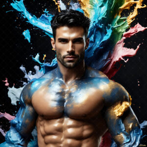 Male Art in Motion – AI Abstract Art