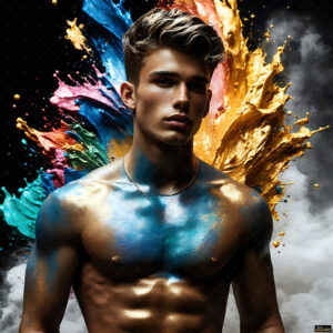 Male Art in Motion – AI Abstract Art