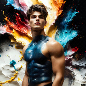 Male Art in Motion – AI Abstract Art