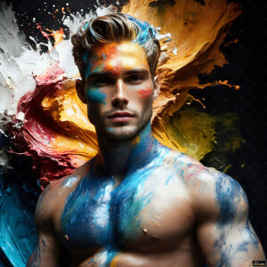 Male Art in Motion – AI Abstract Art