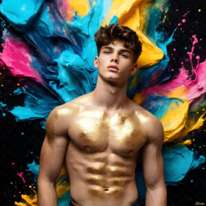 Male Art in Motion – AI Abstract Art