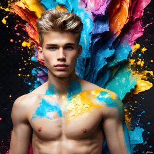 Male Art in Motion – AI Abstract Art