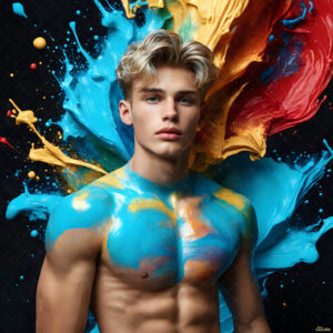 Male Art in Motion – AI Abstract Art