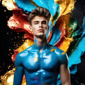 Male Art in Motion – AI Abstract Art