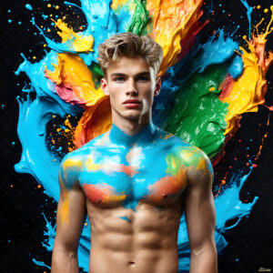 Male Art in Motion – AI Abstract Art