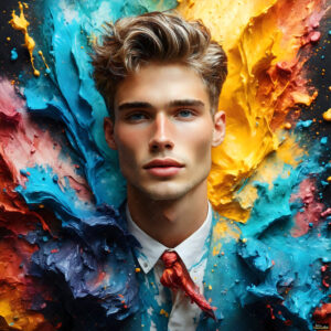 Male Art in Motion – AI Abstract Art
