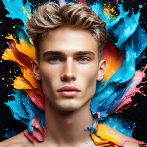 Male Art in Motion – AI Abstract Art