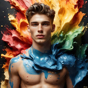 Male Art in Motion – AI Abstract Art