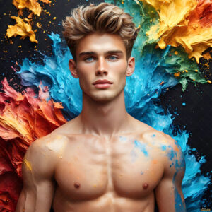 Male Art in Motion – AI Abstract Art