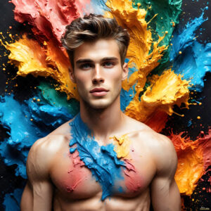 Male Art in Motion – AI Abstract Art