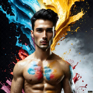 Male Art in Motion – AI Abstract Art
