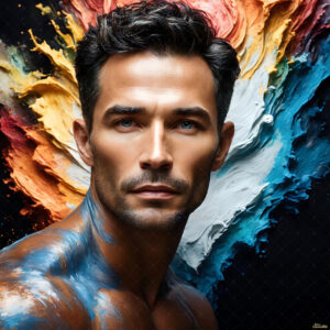 Male Art in Motion – AI Abstract Art