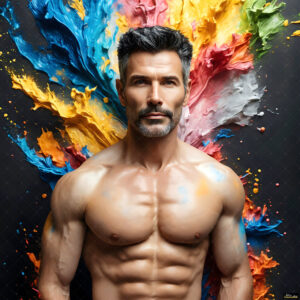 Male Art in Motion – AI Abstract Art