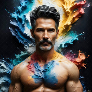 Male Art in Motion – AI Abstract Art