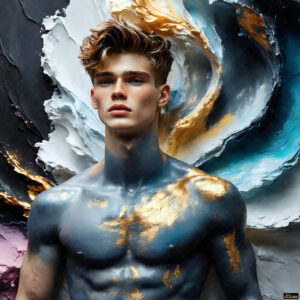 Male Art in Motion – AI Abstract Art