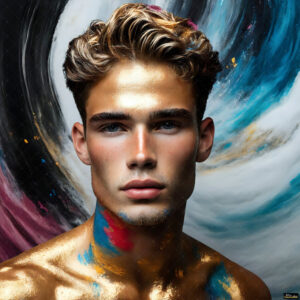 Male Art in Motion – AI Abstract Art