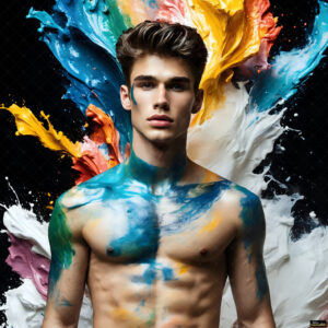 Male Art in Motion – AI Abstract Art