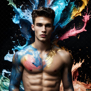 Male Art in Motion – AI Abstract Art
