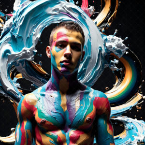 Male Art in Motion – AI Abstract Art