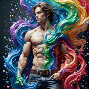 Male Art in Motion – AI Abstract Art