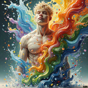 Male Art in Motion – AI Abstract Art
