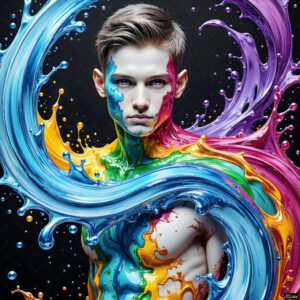 Male Art in Motion – AI Abstract Art