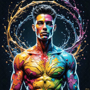 Male Art in Motion – AI Abstract Art