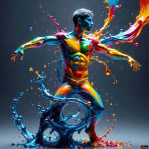 Male Art in Motion – AI Abstract Art