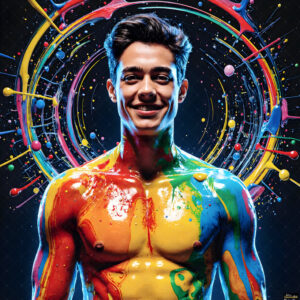 Male Art in Motion – AI Abstract Art
