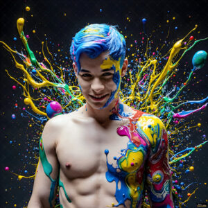 Male Art in Motion – AI Abstract Art