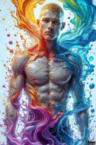 Male Art in Motion – AI Abstract Art