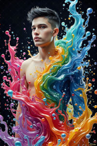 Male Art in Motion – AI Abstract Art