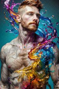 Male Art in Motion – AI Abstract Art