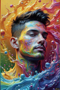 Male Art in Motion – AI Abstract Art