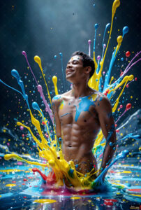 Male Art in Motion – AI Abstract Art