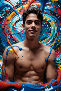 Male Art in Motion – AI Abstract Art