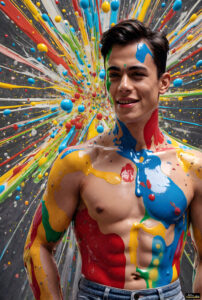 Male Art in Motion – AI Abstract Art