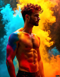 Male Art in Motion – AI Abstract Art