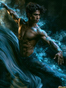 Male Art in Motion – AI Abstract Art