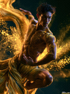 Male Art in Motion – AI Abstract Art