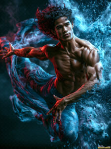 Male Art in Motion – AI Abstract Art