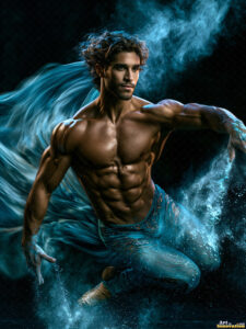 Male Art in Motion – AI Abstract Art